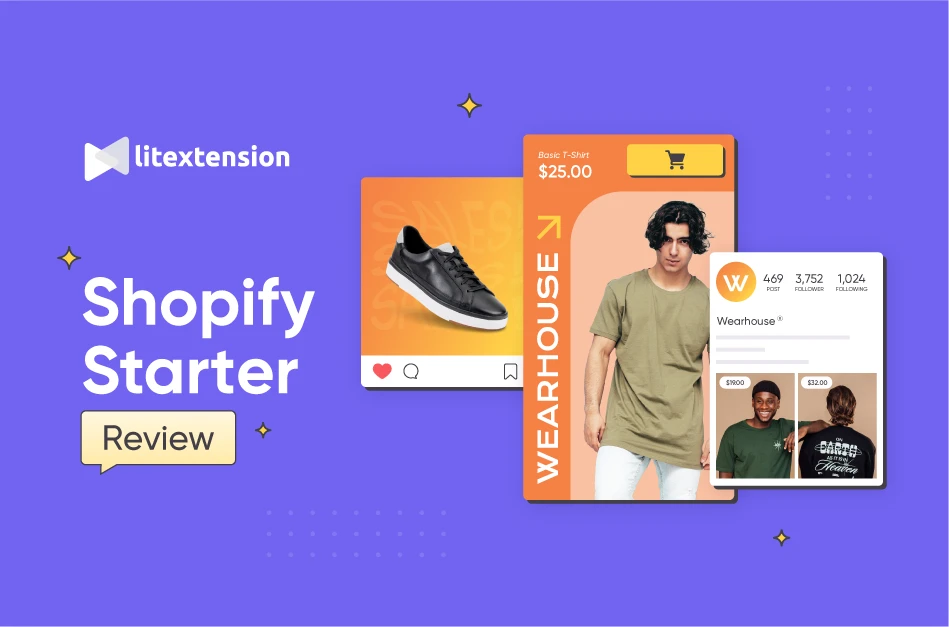 Shopify Reviews for Small Business featuring the Starter plan layout by LitExtension