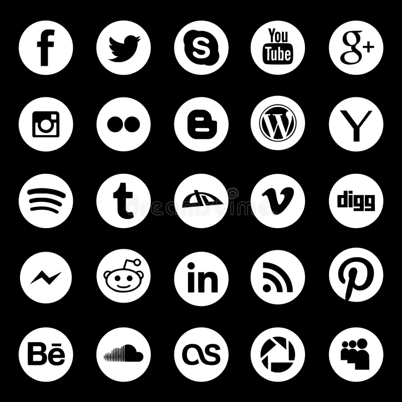 "Logos for popular social media platforms including Pinterest VS Facebook for digital marketing."