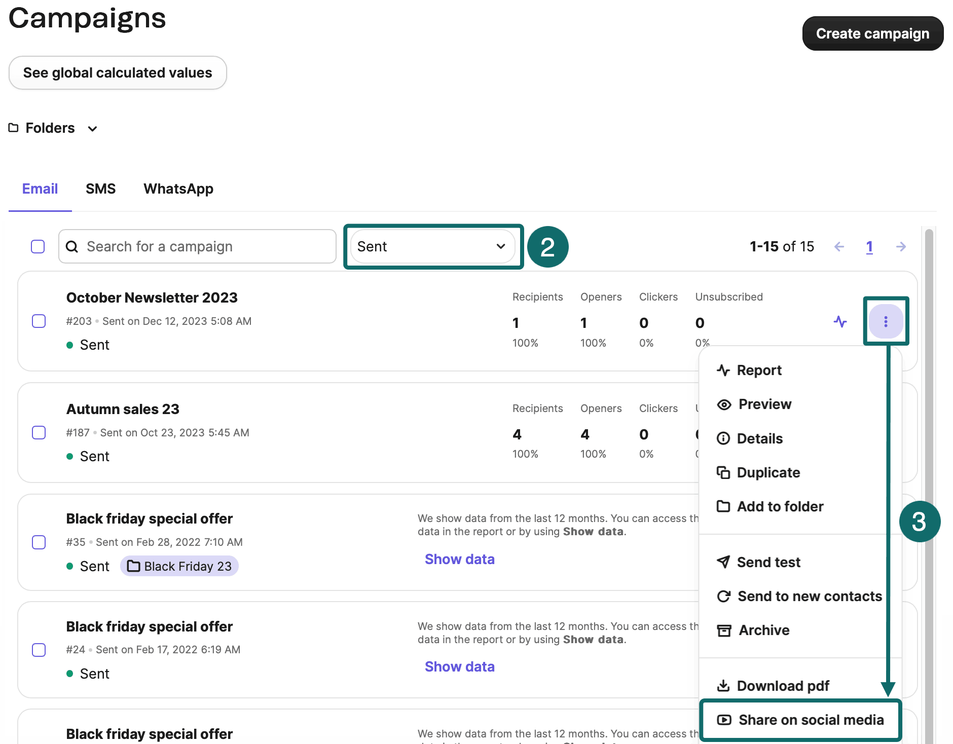 Share A Sent Email Campaign With Social Share Boost Engagement