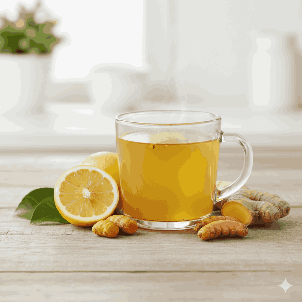 Homemade Lemon Ginger Turmeric Tea for Daily Wellness